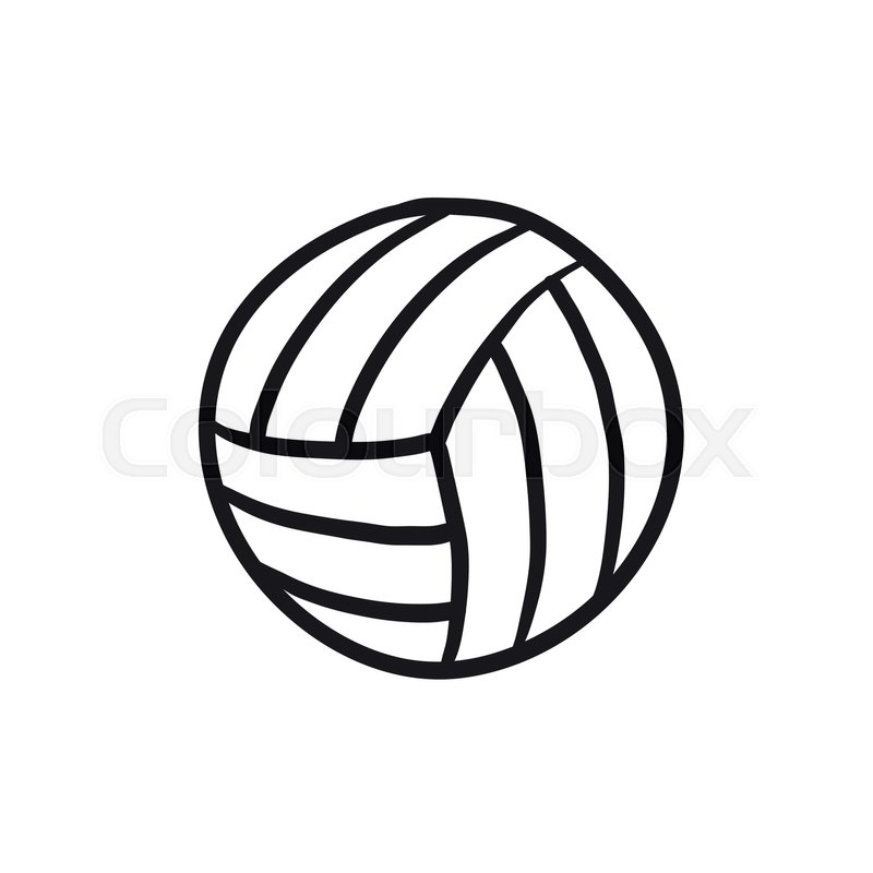 800x800 Volleyball Ball Vector Sketch Icon Isolated On Background. Hand