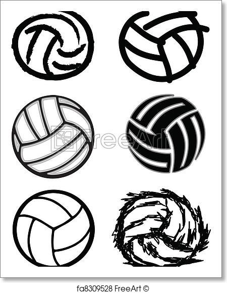 450x580 Free Art Print Of Volleyball Ball Vector Image Icons. Vector Group