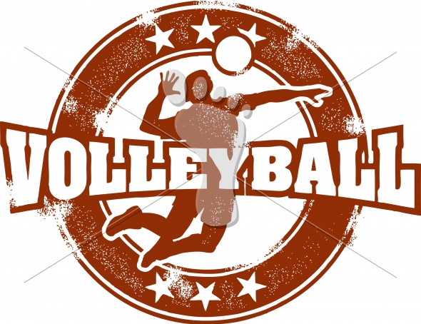 590x454 Vintage Volleyball Sport Vector Stompstock