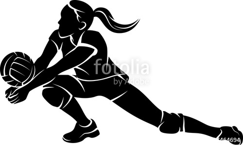 500x299 Volleyball Dig Girl Silhouette Stock Image And Royalty Free
