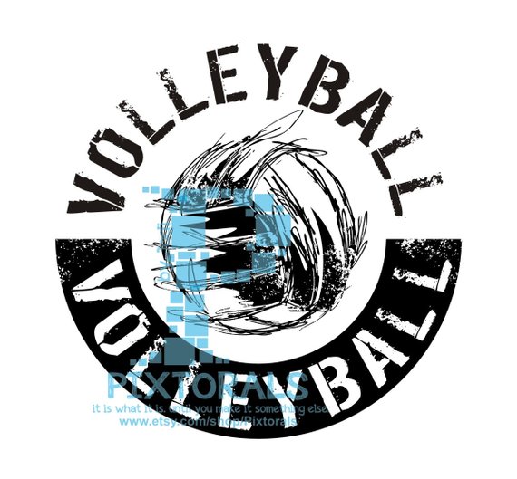 570x529 Volleyball Logo Jpg Png And Eps Formats As Vector Sports Etsy