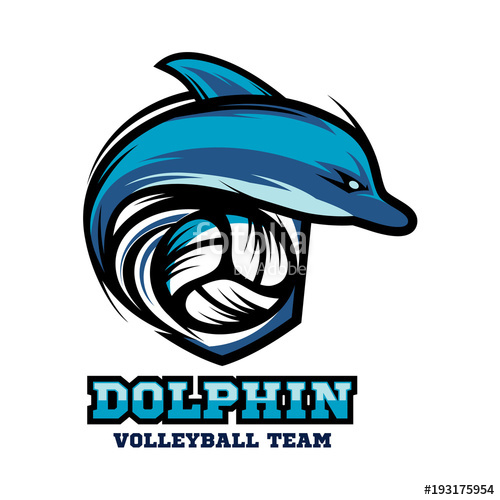 500x500 Dolphin Volleyball Logo Vector Stock Image And Royalty Free