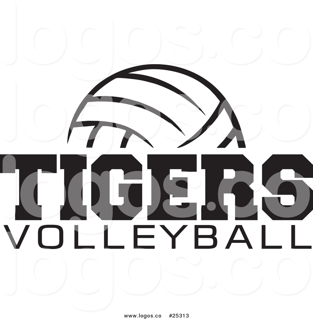 1024x1044 Royalty Free Vector Logo Of A Black And White Ball Over Tigers