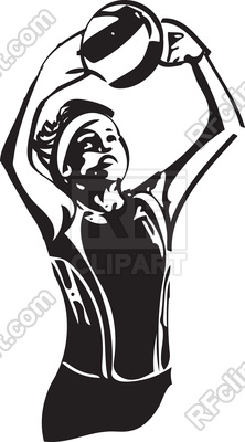 222x400 Illustration Of Volleyball Player Playing On White Background
