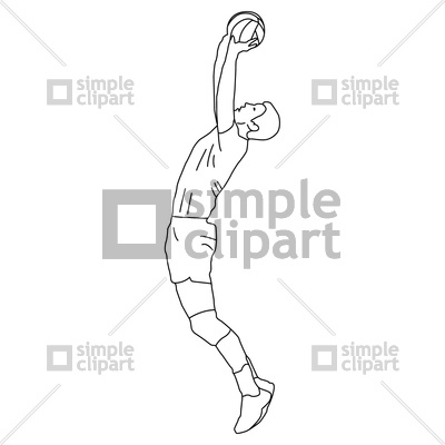 400x400 Outline Of Volleyball Player Vector Image