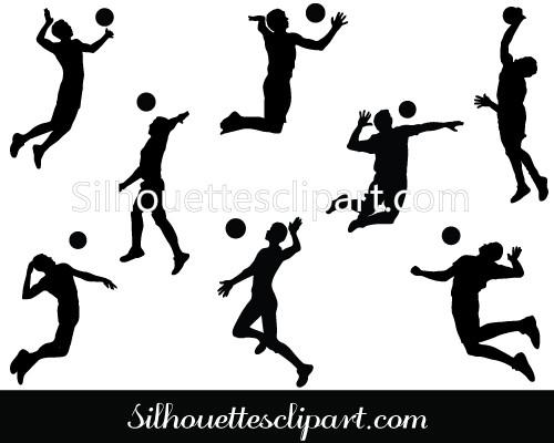 500x400 Volleyball Players Vector Graphics Download Sports Vectors