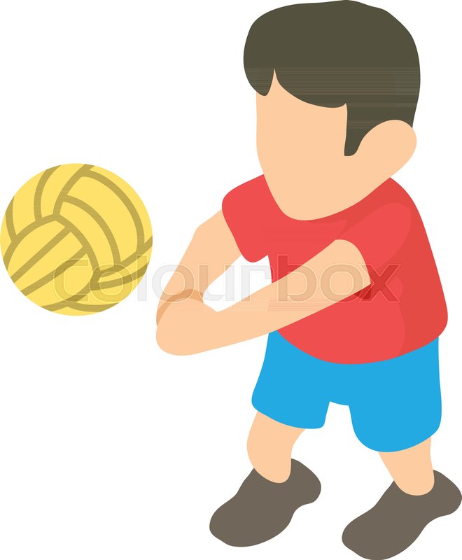 660x800 Volleyball Player Icon. Isometric Illustration Of Volleyball