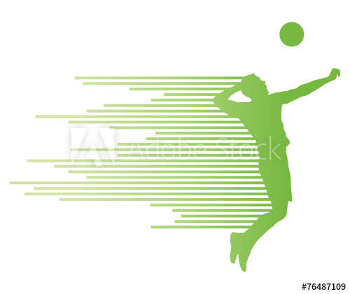 500x420 Volleyball Player Vector Silhouette Background Concept