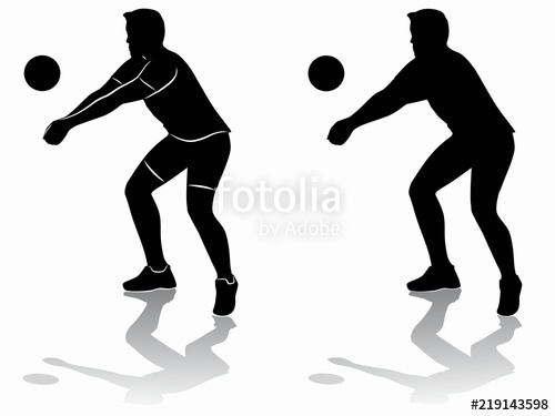 500x375 Silhouette Of A Volleyball Player , Vector Draw Stock Image And