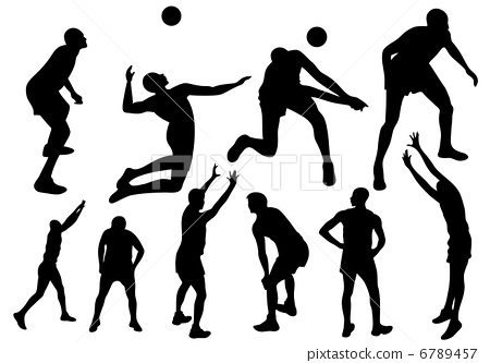 450x333 Volleyball Players Fine Vector Silhouettes
