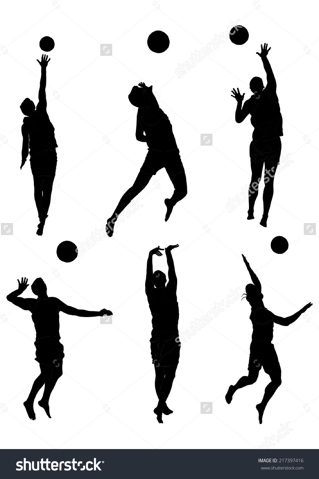 1066x1600 Beach Volleyball Players Vector Silhouette Isolated On White