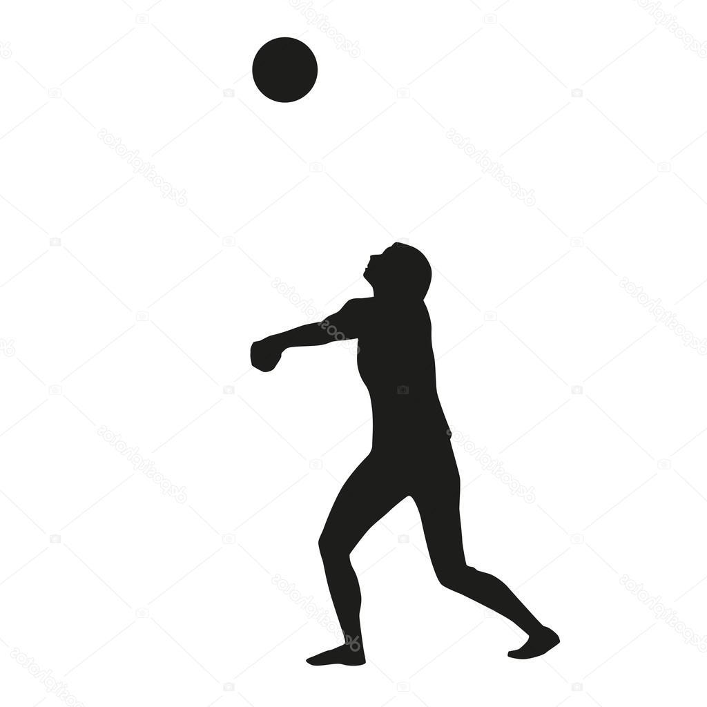 1024x1024 Best Hd Stock Illustration Volleyball Player Vector Silhouette