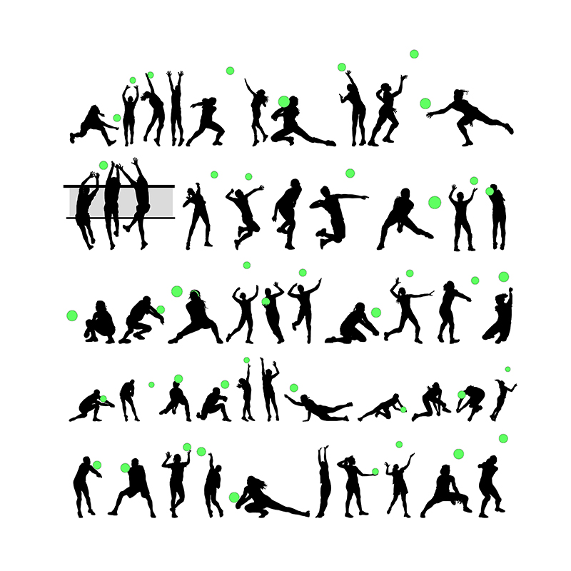 800x800 Free Volleyball Player Vector Silhouettes