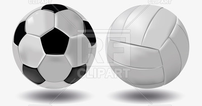400x210 Soccer Ball And Volleyball Vector Image Vector Artwork Of Sport