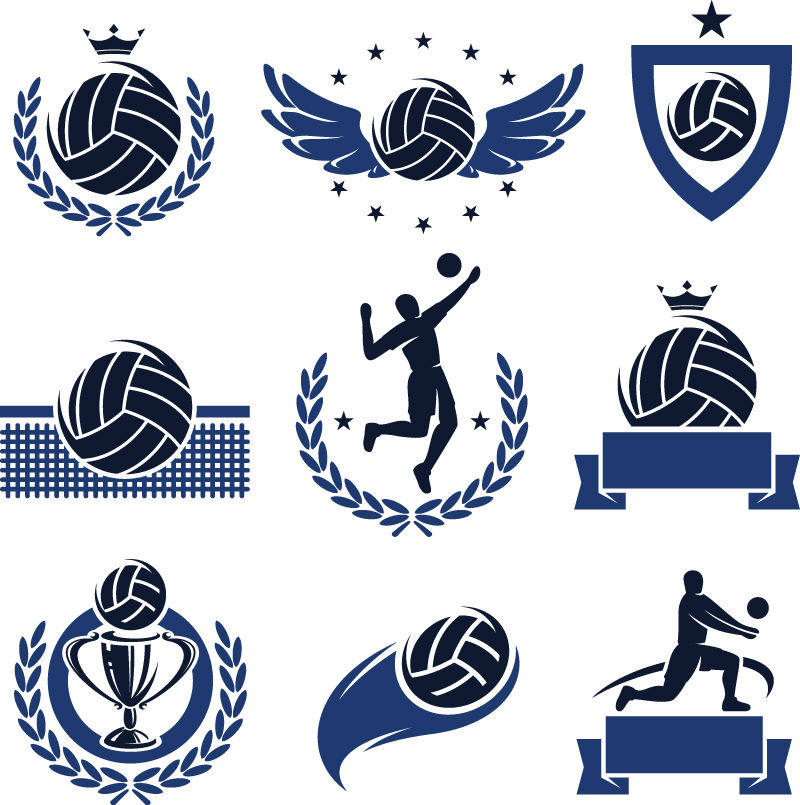 800x805 Volleyball Vector Logos