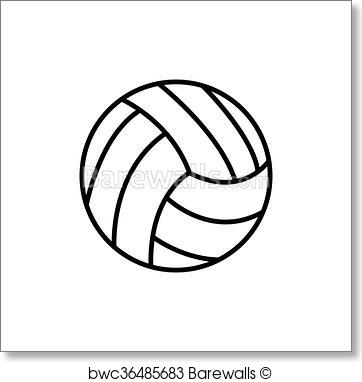 362x382 Art Print Of Volleyball Vector Icon Barewalls Posters Amp Prints