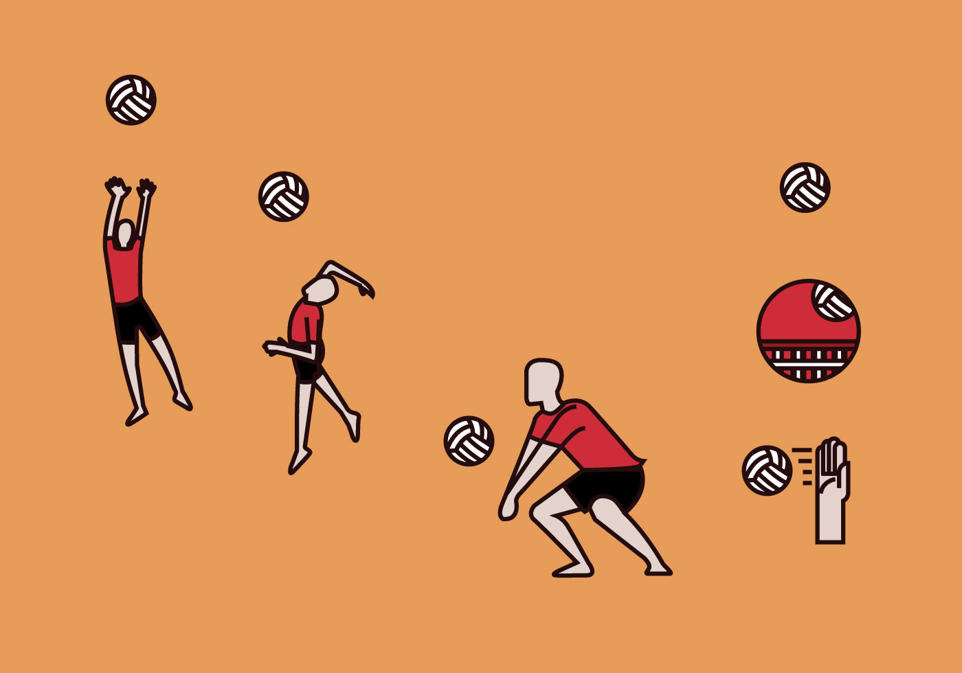 1400x980 Volleyball Player Free Vector Art
