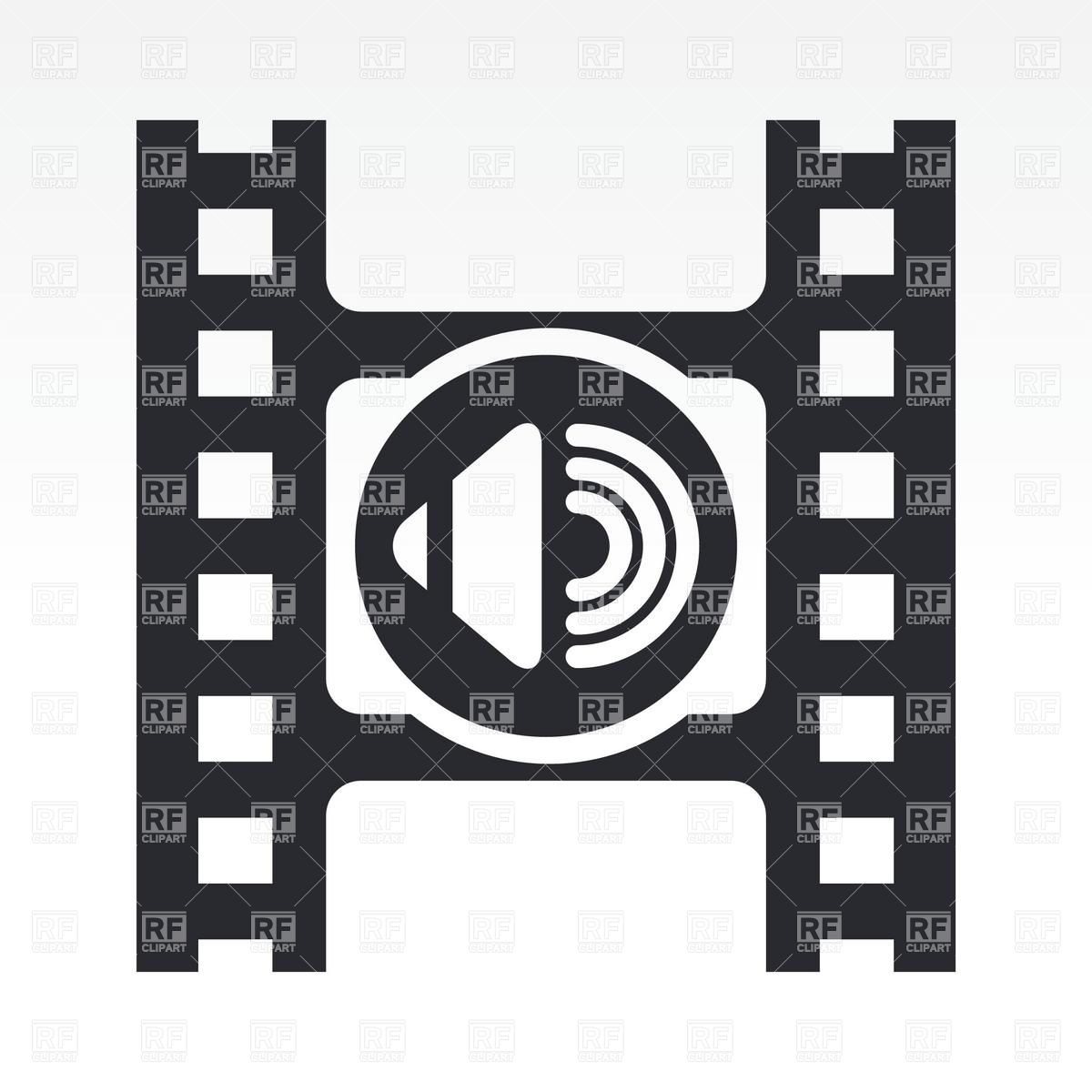 1200x1200 Sound Volume Control Icon And Film Vector Image Vector Artwork