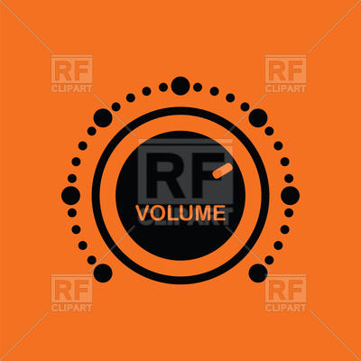 400x400 Volume Control Icon On Orange Background Vector Image Vector