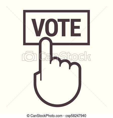 450x470 Index Finger Of The Hand Indicates The Inscription Vote. Vector