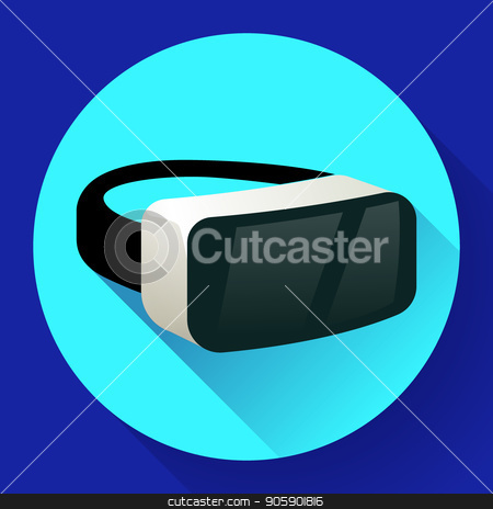 450x464 Vr Glasses Icon Or Virtual Reality Helmet Icon Vector. Flat