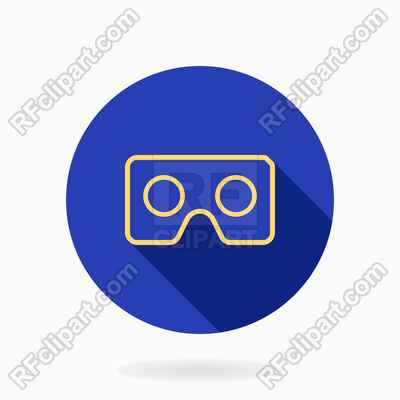 400x400 Fine Icon With Vr Logo In Blue Circle Vector Image Vector