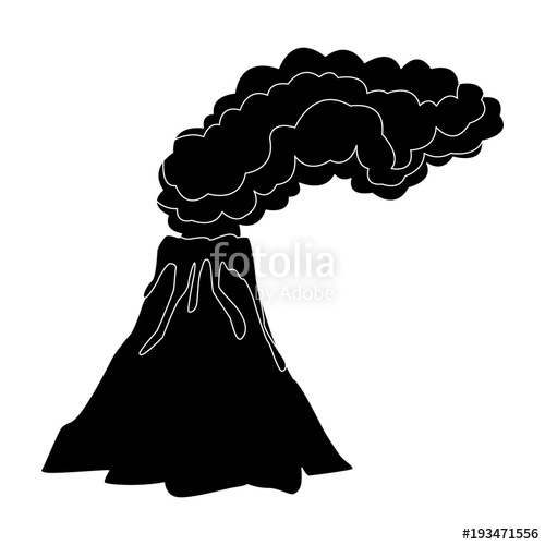 500x500 Vulcan With Lava And Smoke Icon Vector Illustration Graphic Design