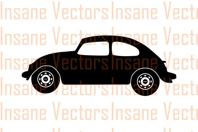 642x428 Vw Beetle Vector Silhouette Clip Art Image Vw Bug Vector Etsy