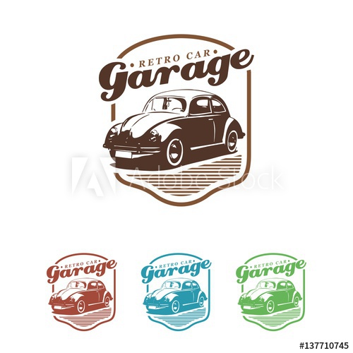 500x500 Vw Beetle Classic Retro Car Logo Illustration