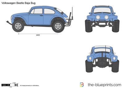 400x283 Volkswagen Beetle Baja Bug Vector Drawing