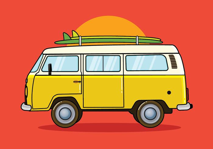 700x490 Hippie Bus Vector Illustration