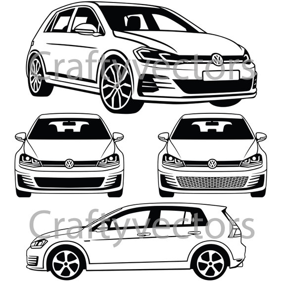 570x570 Vw Golf Gti 2017 Vector Etsy