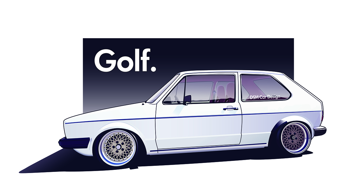 1200x675 Vw Golf Mki Vector Automotive Design Studio