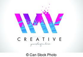 280x194 Dw D W Colored Blue Pink Purple Alphabet Letter Logo Icon Vector