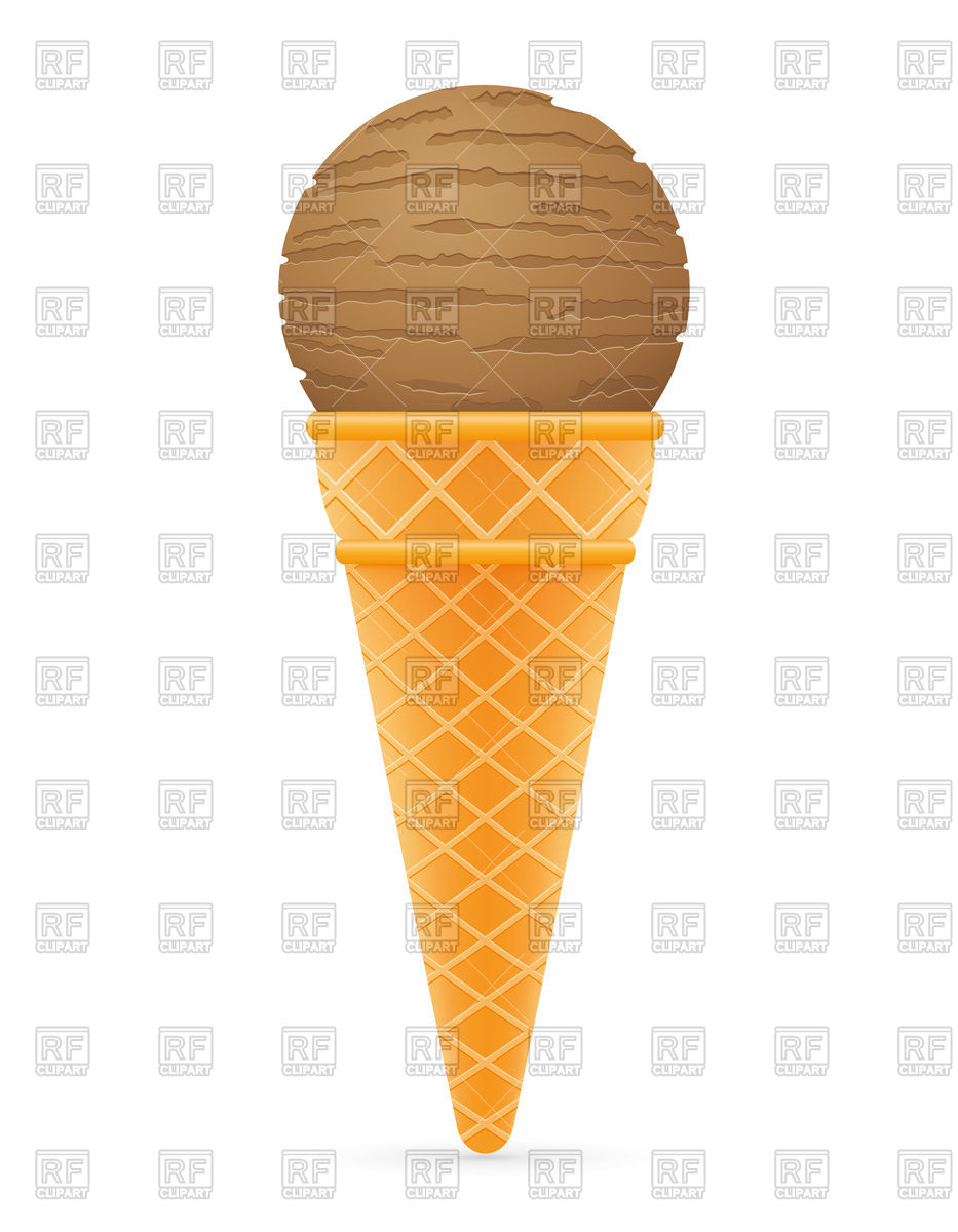 933x1200 Ice Cream Chocolate Ball In Waffle Cone Vector Image Vector