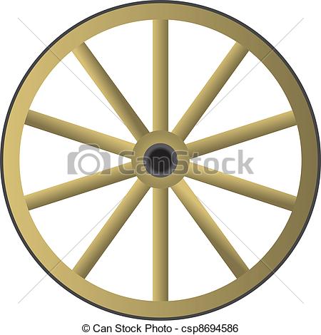 450x470 Old Wagon Wheel Clipart