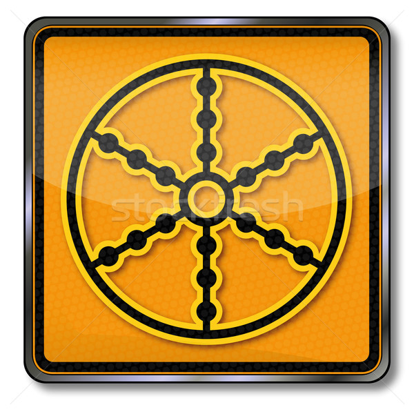 600x600 Sign With Wagon Wheel Vector Illustration Udo Schotten (Ustofre9