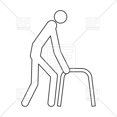 400x400 Old Man With Walker Icon Vector Image Vector Artwork Of Icons