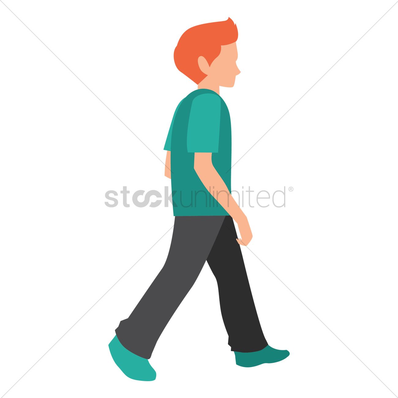 1300x1300 Boy Walking Vector Image