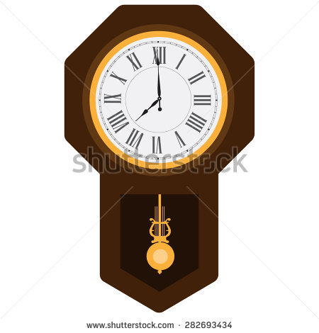 450x470 Wall Clock With Pendulum Banner Stock