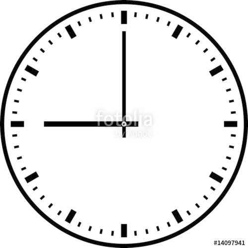 500x500 Wall Clock. Vector Illustration Stock Image And Royalty Free