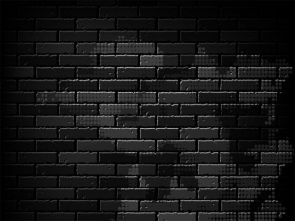 600x450 Shadowed Black Brick Wall Vector Background