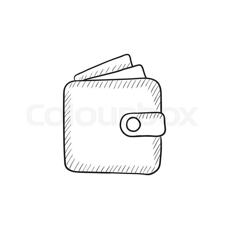 800x800 Wallet Sketch Icon For Web, Mobile And Infographics. Hand Drawn