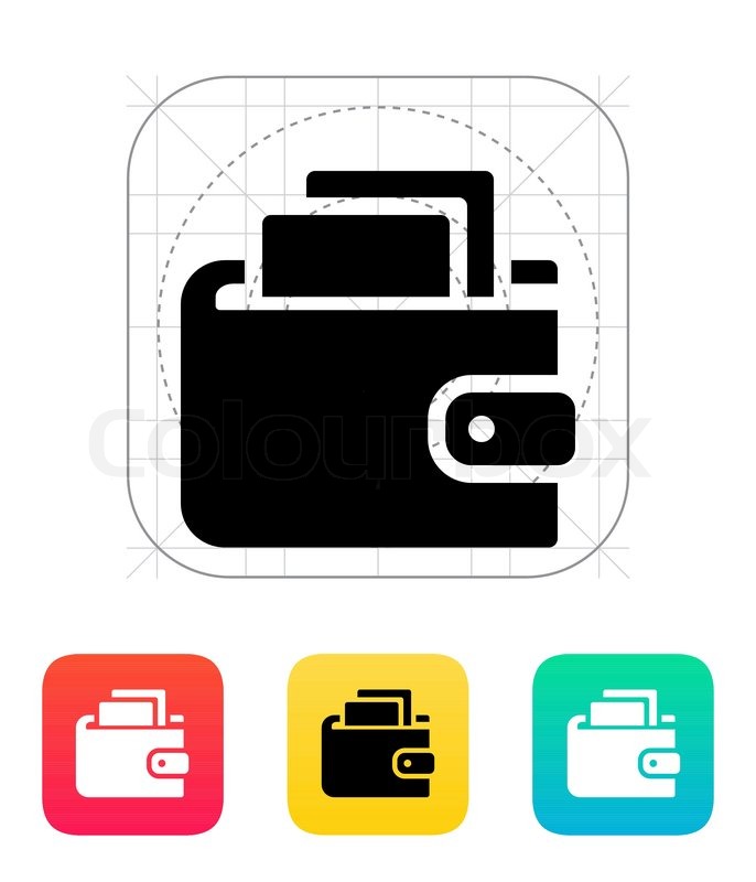 686x800 Wallet With Cash Icon On White Background. Vector Illustration