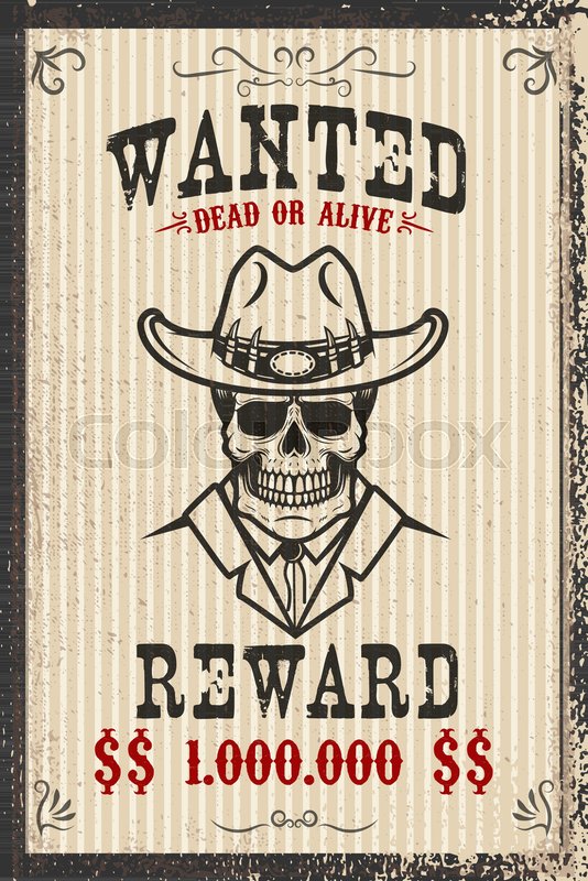 534x800 Vintage Wanted Poster Template With Old Paper Texture Background