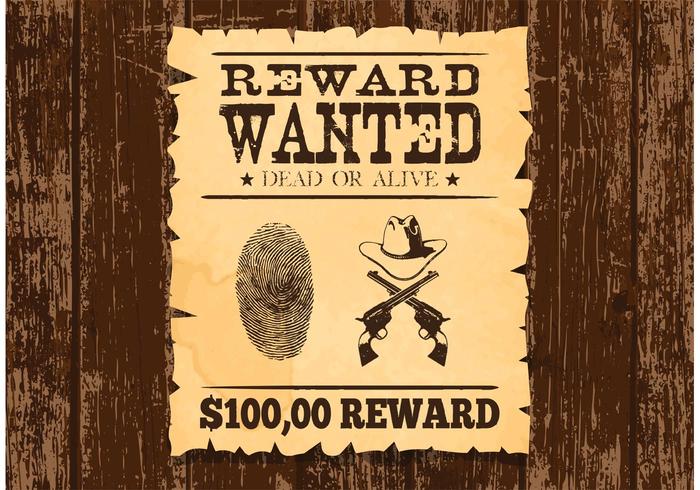 700x490 Wanted Old Poster Vector