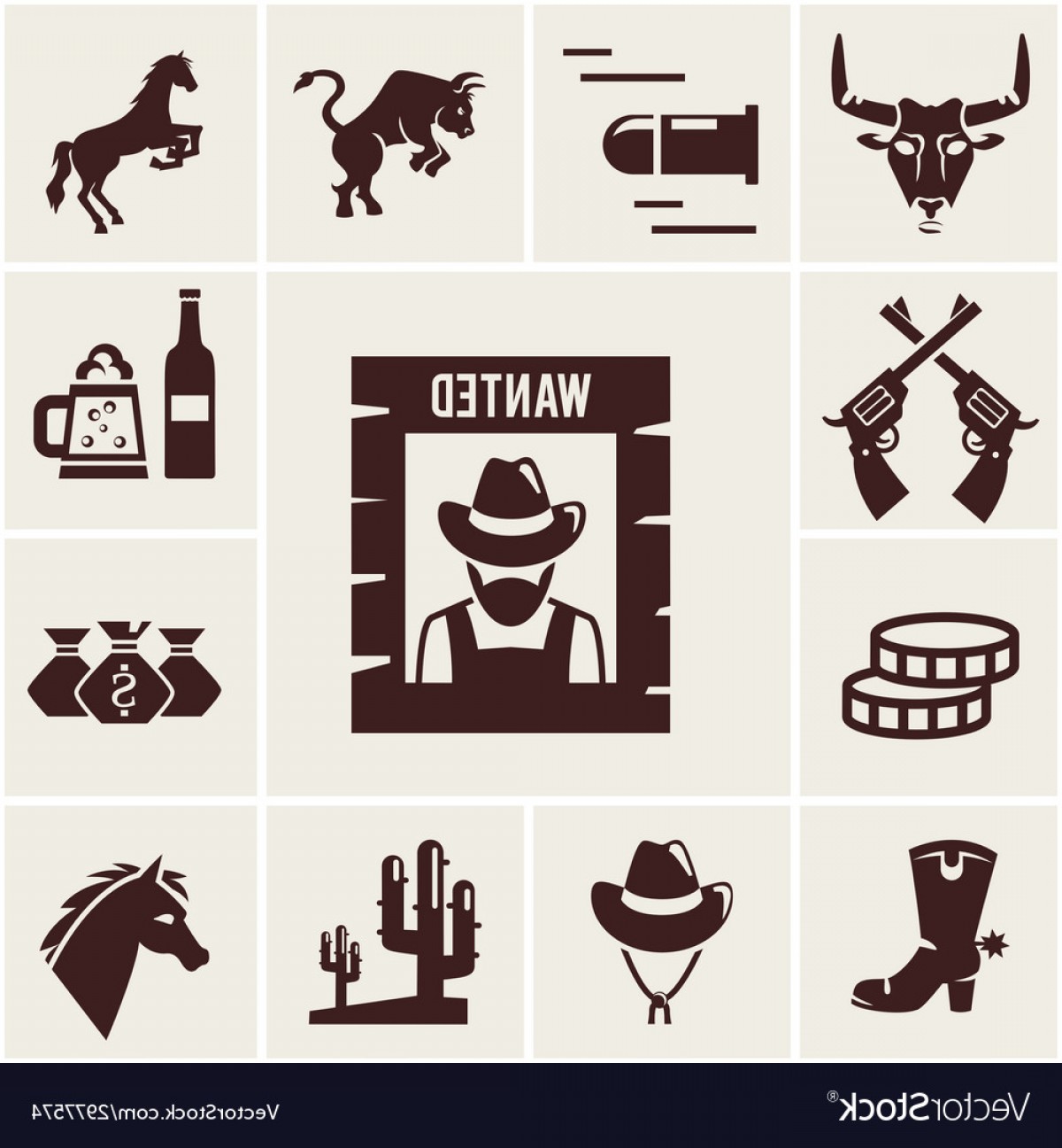1200x1296 Wild West Wanted Poster And Associated Icons Vector Arenawp