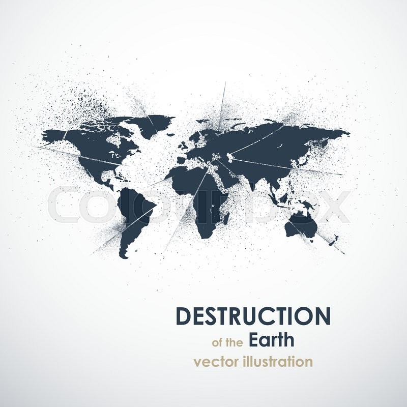 800x800 The Death Of The Earth Vector Illustration. Grunge Abstract