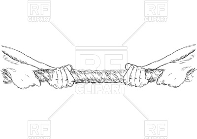 400x282 Tug Of War With Human Hands And Rope Isolated On A White
