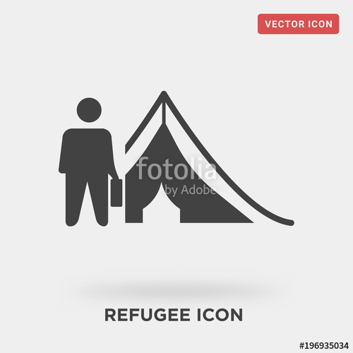 500x500 Refugee Icon On Grey Background, In Black, Consequences Of War